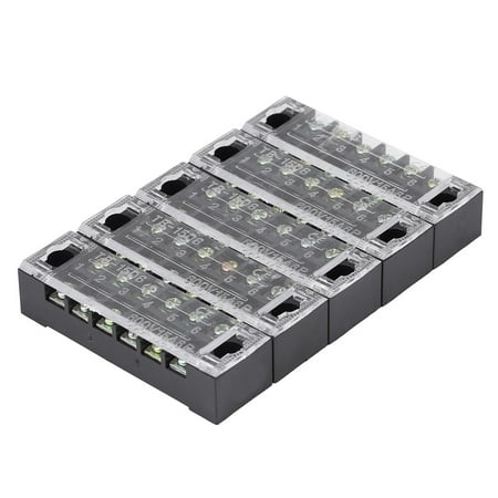 double rang/ée 12 positions 600V 15A Bornier /à vis Bornier /à vis barrette de jonction pour borne pr/é-isol/ée 5 rang/ées